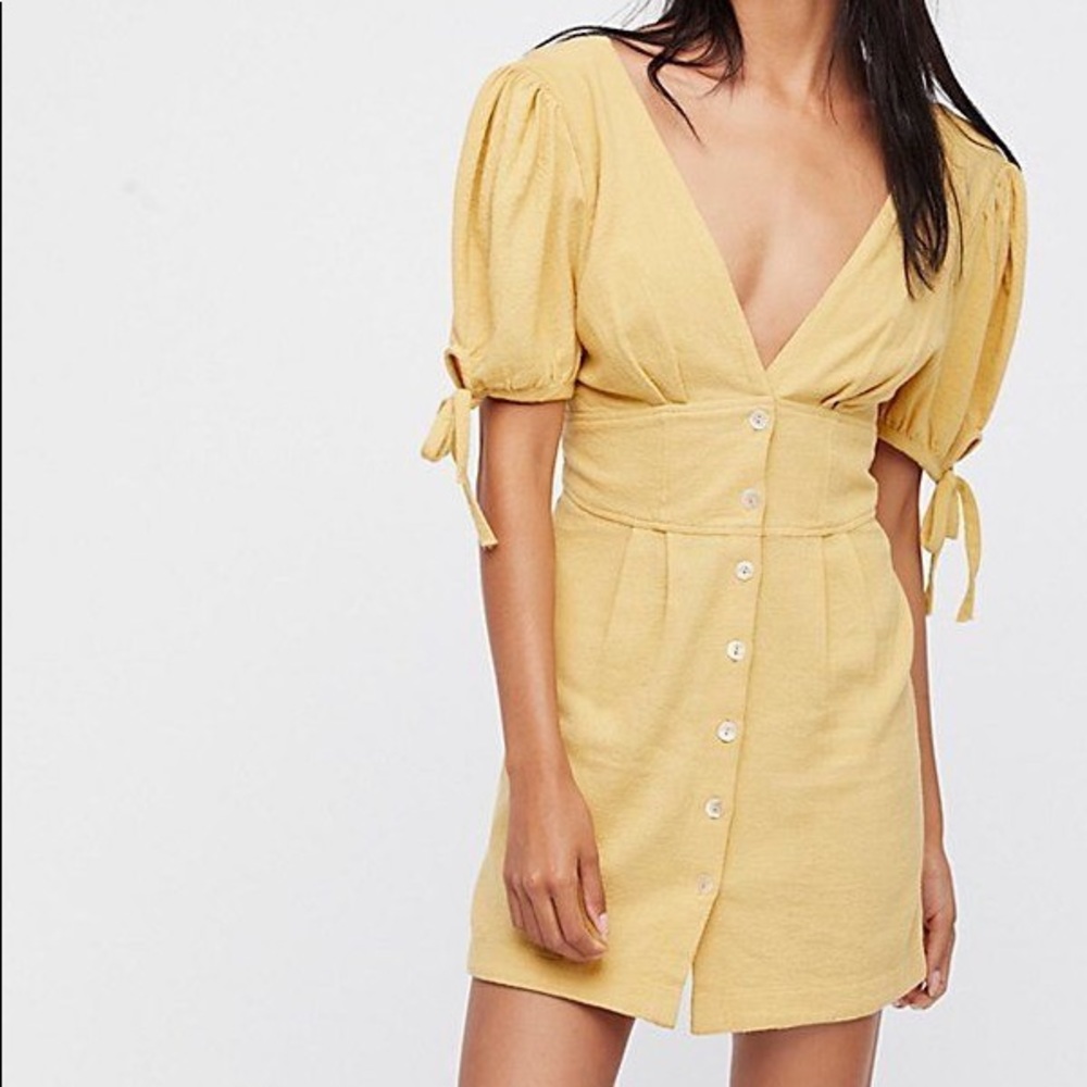 Free People Yellow Doub dress